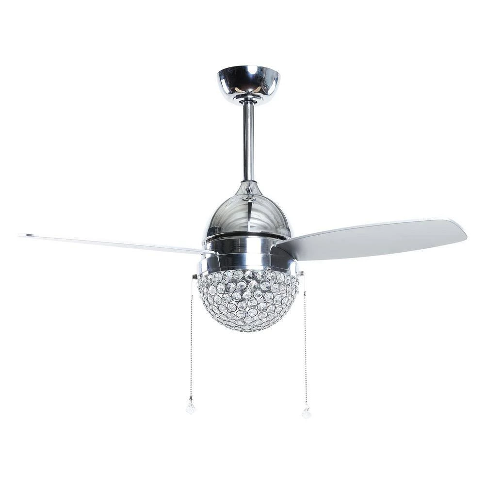 42 in. LED Indoor Chrome Crystal Ceiling Fan with Light by matrix decor 5 42 in. LED Indoor Chrome Crystal Ceiling Fan with Light by matrix decor - Image 3