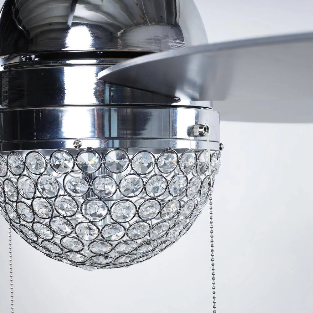 42 in. LED Indoor Chrome Crystal Ceiling Fan with Light by matrix decor 8 42 in. LED Indoor Chrome Crystal Ceiling Fan with Light by matrix decor - Image 6