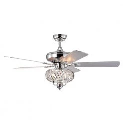 50 in. Indoor Chrome Down Rod Mounted Ceiling Fan with Light with Remote Control by matrix decor -Heath Zenith Shop chrome matrix decor ceiling fans with lights md f6296110v c3 1000