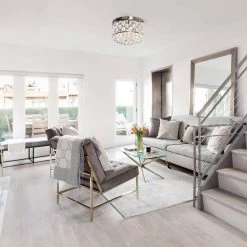 13.75 in. 3-Light Crystal Chrome Flush Mount by matrix decor -Heath Zenith Shop chrome matrix decor flush mount lights md c2262110v 31 1000