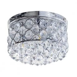 13.75 in. 3-Light Crystal Chrome Flush Mount by matrix decor