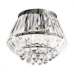 13.75 in. 3-Light Crystal Chrome Flush Mount by matrix decor