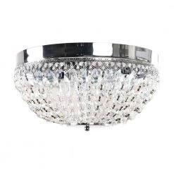 13.75 in. 3-Light Crystal Chrome Flush Mount by matrix decor 11 13.75 in. 3-Light Crystal Chrome Flush Mount by matrix decor -Heath Zenith Shop chrome matrix decor flush mount lights md c2265110v 1f 1000