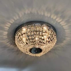 13.75 in. 3-Light Crystal Chrome Flush Mount by matrix decor 13 13.75 in. 3-Light Crystal Chrome Flush Mount by matrix decor -Heath Zenith Shop chrome matrix decor flush mount lights md c2265110v fa 1000