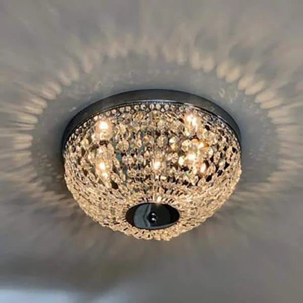 13.75 in. 3-Light Crystal Chrome Flush Mount by matrix decor 7 13.75 in. 3-Light Crystal Chrome Flush Mount by matrix decor - Image 6