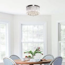 13.75 in. 3-Light Crystal Chrome Flush Mount by matrix decor 13 13.75 in. 3-Light Crystal Chrome Flush Mount by matrix decor -Heath Zenith Shop chrome matrix decor flush mount lights md c2266110v 31 1000