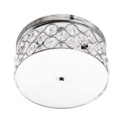 13.75 in. 3-Light Crystal Chrome Flush Mount by matrix decor -Heath Zenith Shop chrome matrix decor flush mount lights md c2267110v 44 1000