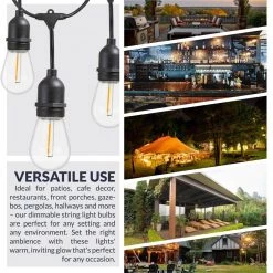 Outdoor 48 ft. Plug-In Edison Bulb LED Smart App-Enabled String Light, Dimmable, E26,2700K, 16-Light Bulbs Included by Newhouse Lighting -Heath Zenith Shop clear newhouse lighting string lights smstring15 c3 1000