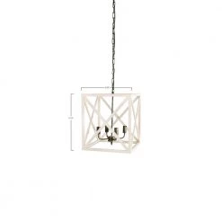 4-Light Cream Pendant Light with Wood Shade by 3R Studios -Heath Zenith Shop cream 3r studios chandeliers ec0169 c3 1000