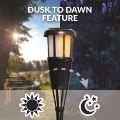 Dark Chocolate LED Solar Flame Torch with Weatherproof Dusk-to-Dawn, Realistic Dancing Flickering Flame (2-Pack) by Newhouse Lighting 13 Dark Chocolate LED Solar Flame Torch with Weatherproof Dusk-to-Dawn, Realistic Dancing Flickering Flame (2-Pack) by Newhouse Lighting -Heath Zenith Shop dark chocolate newhouse lighting outdoor specialty lighting fltorch2 b 44 1000