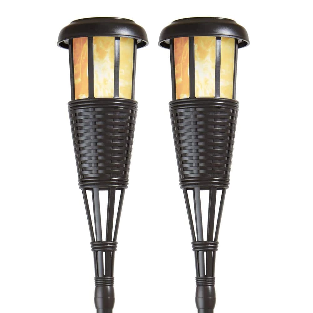 Dark Chocolate LED Solar Flame Torch with Weatherproof Dusk-to-Dawn, Realistic Dancing Flickering Flame (2-Pack) by Newhouse Lighting 3 Dark Chocolate LED Solar Flame Torch with Weatherproof Dusk-to-Dawn, Realistic Dancing Flickering Flame (2-Pack) by Newhouse Lighting