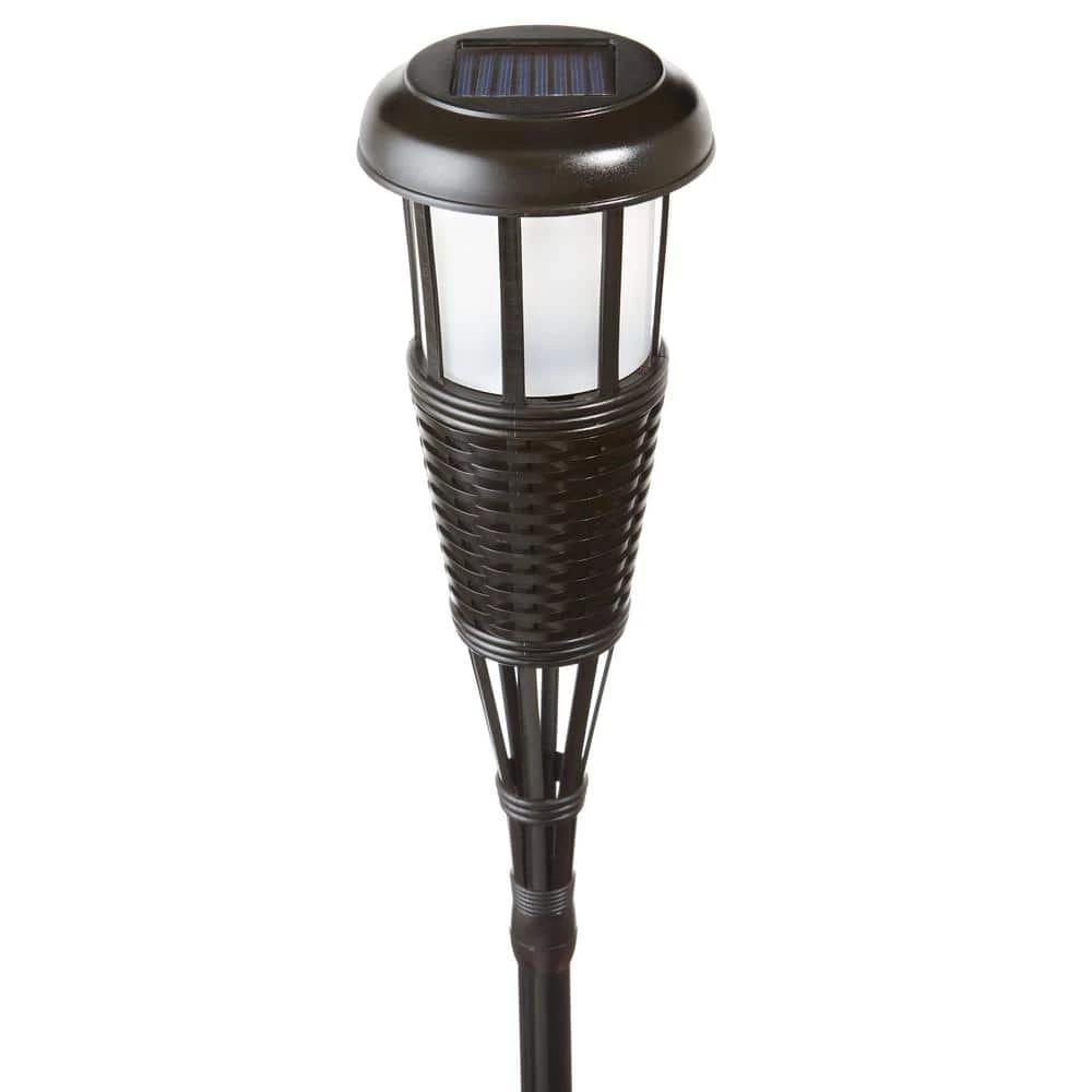 Dark Chocolate LED Solar Flame Torch with Weatherproof Dusk-to-Dawn, Realistic Dancing Flickering Flame (2-Pack) by Newhouse Lighting 4 Dark Chocolate LED Solar Flame Torch with Weatherproof Dusk-to-Dawn, Realistic Dancing Flickering Flame (2-Pack) by Newhouse Lighting - Image 2