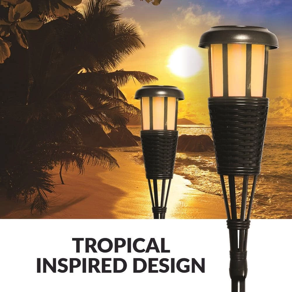 Dark Chocolate LED Solar Flame Torch with Weatherproof Dusk-to-Dawn, Realistic Dancing Flickering Flame (2-Pack) by Newhouse Lighting 8 Dark Chocolate LED Solar Flame Torch with Weatherproof Dusk-to-Dawn, Realistic Dancing Flickering Flame (2-Pack) by Newhouse Lighting - Image 6
