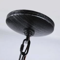 6-Light Distressed Black and Brushed Wood Chandelier by matrix decor -Heath Zenith Shop distressed black matrix decor chandeliers md2260 6bz110v 66 1000