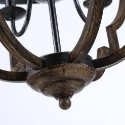 6-Light Distressed Black and Brushed Wood Chandelier by matrix decor -Heath Zenith Shop distressed black matrix decor chandeliers md2260 6bz110v 76 1000