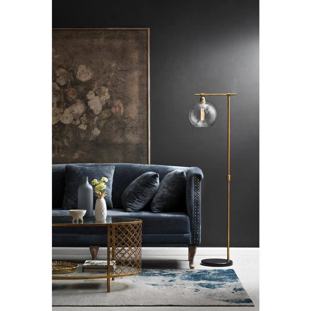 59 in. Gold Floor Lamp with Glass Globe by 3R Studios 5 59 in. Gold Floor Lamp with Glass Globe by 3R Studios - Image 3