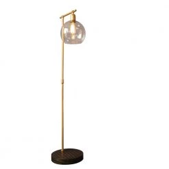 59 in. Gold Floor Lamp with Glass Globe by 3R Studios