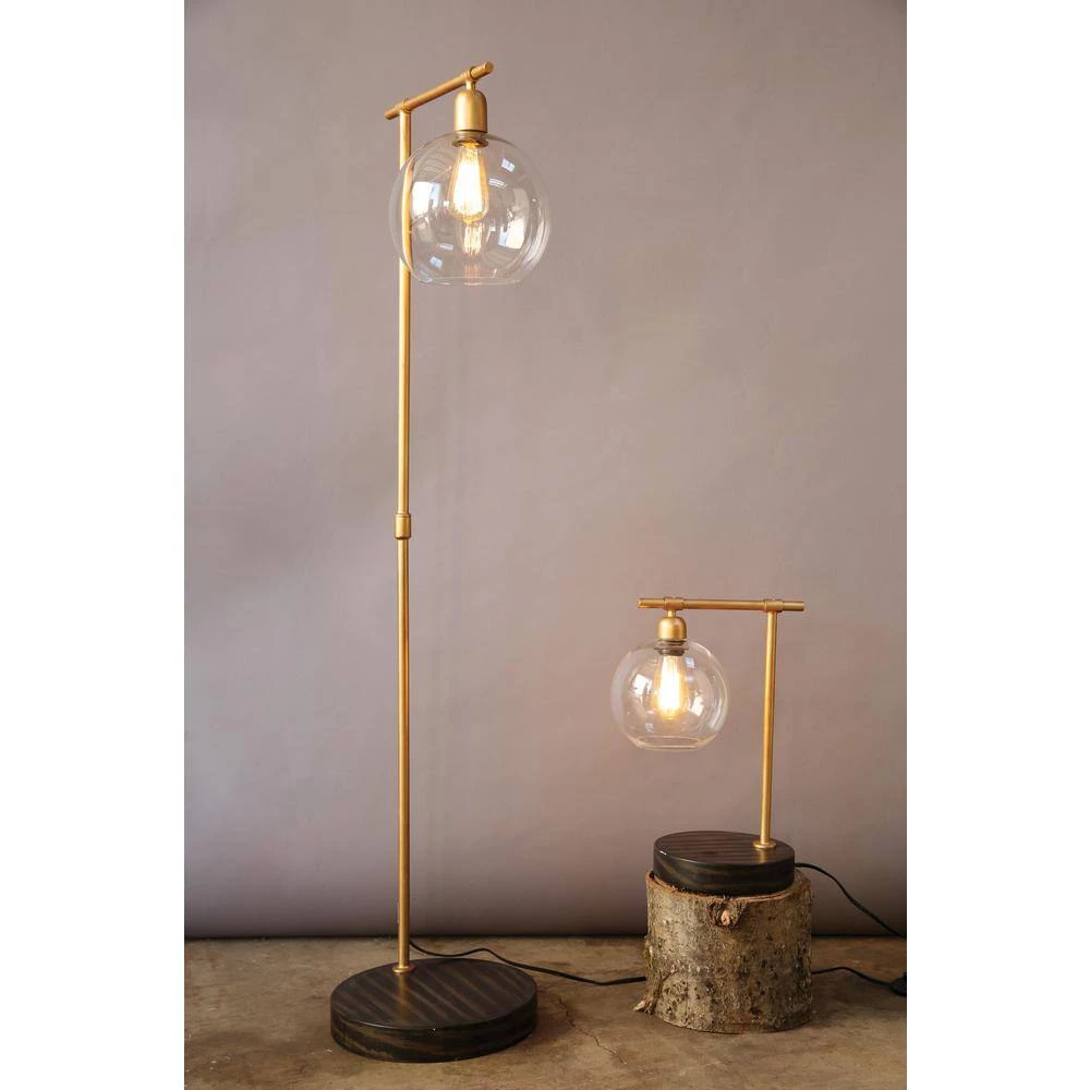 59 in. Gold Floor Lamp with Glass Globe by 3R Studios 4 59 in. Gold Floor Lamp with Glass Globe by 3R Studios - Image 2
