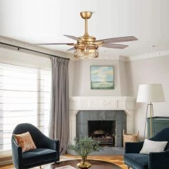 52 in. Indoor Gold Ceiling Fan with Remote Control by matrix decor -Heath Zenith Shop gold matrix decor ceiling fans with lights md f6339110v 40 1000
