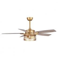 52 in. Indoor Gold Ceiling Fan with Remote Control by matrix decor -Heath Zenith Shop gold matrix decor ceiling fans with lights md f6339110v 4f 1000