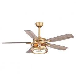 52 in. Indoor Gold Ceiling Fan with Remote Control by matrix decor