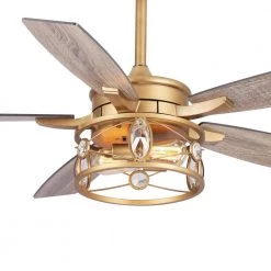52 in. Indoor Gold Ceiling Fan with Remote Control by matrix decor -Heath Zenith Shop gold matrix decor ceiling fans with lights md f6339110v 77 1000