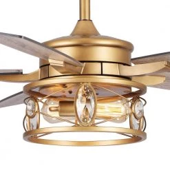 52 in. Indoor Gold Ceiling Fan with Remote Control by matrix decor -Heath Zenith Shop gold matrix decor ceiling fans with lights md f6339110v c3 1000