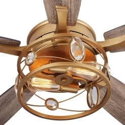 52 in. Indoor Gold Ceiling Fan with Remote Control by matrix decor -Heath Zenith Shop gold matrix decor ceiling fans with lights md f6339110v fa 1000