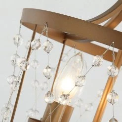 4-Light Vintage Gold Chandelier with Crystal Beads Shade by matrix decor -Heath Zenith Shop gold matrix decor chandeliers md hlh 27118 4b 1f 1000