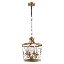 4-Light Vintage Gold Chandelier with Crystal Beads Shade by matrix decor -Heath Zenith Shop gold matrix decor chandeliers md hlh 27118 4b a0 1000