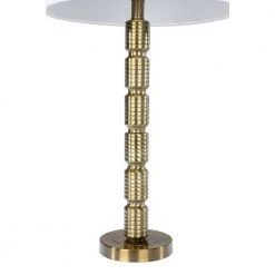 Faceted Metal Table Lamp with Stacked Column Design by 3R Studios -Heath Zenith Shop golden bronze 3r studios table lamps ec0333 4f 1000