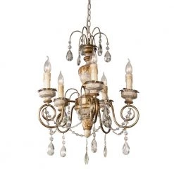 5-Light Golden Vintage Candle Chandelier by matrix decor -Heath Zenith Shop golden matrix decor chandeliers md bb8801 5110v 1f 1000