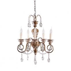 5-Light Golden Vintage Candle Chandelier by matrix decor
