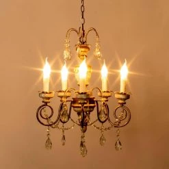 5-Light Golden Vintage Candle Chandelier by matrix decor -Heath Zenith Shop golden matrix decor chandeliers md bb8801 5110v 66 1000