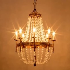 8-Light Golden Vintage Candle Chandelier by matrix decor -Heath Zenith Shop golden matrix decor chandeliers md bb8809 8110v 1f 1000