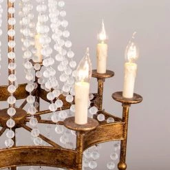 8-Light Golden Vintage Candle Chandelier by matrix decor -Heath Zenith Shop golden matrix decor chandeliers md bb8809 8110v 44 1000