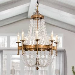 8-Light Golden Vintage Candle Chandelier by matrix decor -Heath Zenith Shop golden matrix decor chandeliers md bb8809 8110v 4f 1000