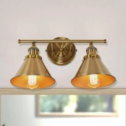 2-Light Golden Sconce Wall Light by matrix decor -Heath Zenith Shop golden matrix decor wall sconces mdbh11809 2110v 1f 1000