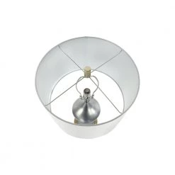 26.5 in. Gray Metal Table Lamp with Linen Shade by 3R Studios -Heath Zenith Shop gray 3r studios table lamps ec0336 44 1000