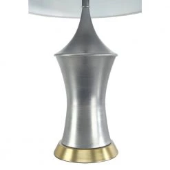 26.5 in. Gray Metal Table Lamp with Linen Shade by 3R Studios -Heath Zenith Shop gray 3r studios table lamps ec0336 76 1000