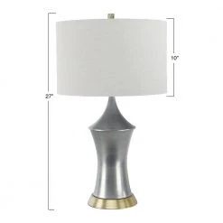 26.5 in. Gray Metal Table Lamp with Linen Shade by 3R Studios -Heath Zenith Shop gray 3r studios table lamps ec0336 c3 1000