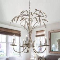24.1 in. 5-Lights Gray Candle Style Traditional Chandelier by matrix decor -Heath Zenith Shop gray matrix decor chandeliers md bb8815 5110v 4f 1000