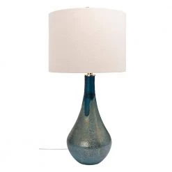 32 in. H Green Glass Table Lamp with Linen Shade by 3R Studios -Heath Zenith Shop green 3r studios table lamps df1947 1f 1000