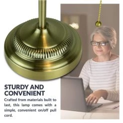 14 .6 in. Green Morgan Banker Lamp with Free LED Light Bulb Included by Newhouse Lighting -Heath Zenith Shop green newhouse lighting table lamps nhdk mo go 1f 1000