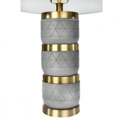 26.25 in. Raw Concrete Pewter Table Lamp with Imprinted Diamond Design and Metal Accents by 3R Studios 13 26.25 in. Raw Concrete Pewter Table Lamp with Imprinted Diamond Design and Metal Accents by 3R Studios -Heath Zenith Shop grey 3r studios table lamps ec0327 44 1000