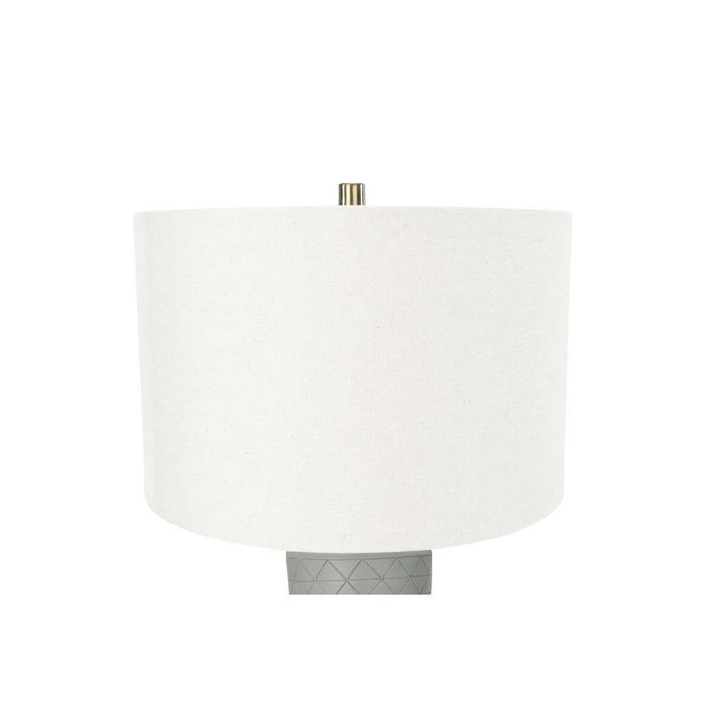 26.25 in. Raw Concrete Pewter Table Lamp with Imprinted Diamond Design and Metal Accents by 3R Studios 4 26.25 in. Raw Concrete Pewter Table Lamp with Imprinted Diamond Design and Metal Accents by 3R Studios - Image 2
