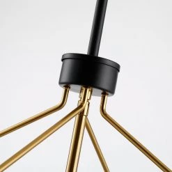 4-Lights Matt Black and Golden Lantern Geometric Chandelier by matrix decor 20 4-Lights Matt Black and Golden Lantern Geometric Chandelier by matrix decor -Heath Zenith Shop matte black and golden matrix decor chandeliers md bbd2265 4gd 44 1000