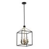 4-Lights Matt Black and Golden Lantern Geometric Chandelier by matrix decor