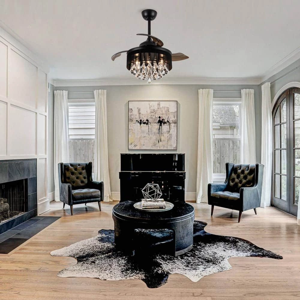 36 in. Indoor Matte Black Ceiling Fan with Remote Control by matrix decor 4 36 in. Indoor Matte Black Ceiling Fan with Remote Control by matrix decor - Image 2