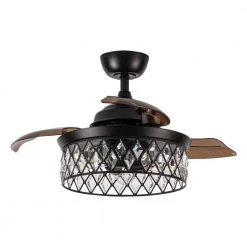 35.83 in Indoor Matte Black Ceiling Fan with Remote and Retractable Blades Included by matrix decor -Heath Zenith Shop matte black matrix decor ceiling fans with lights md f3519110v 1f 1000